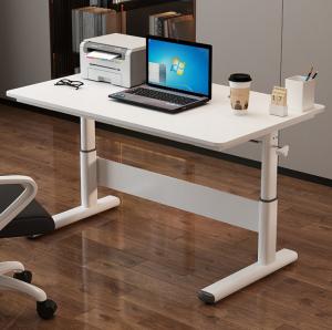 Cheap 80 kgs Custom White Wood Manual Standup Desk for Small Office Coffee Standing Table for sale