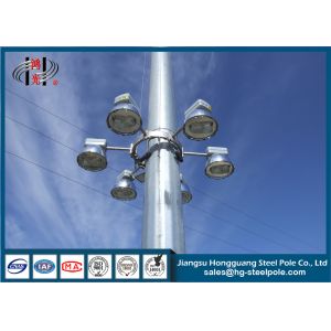 Q345 30m High Mast Floodlight Poles for Square / Airport Lighting