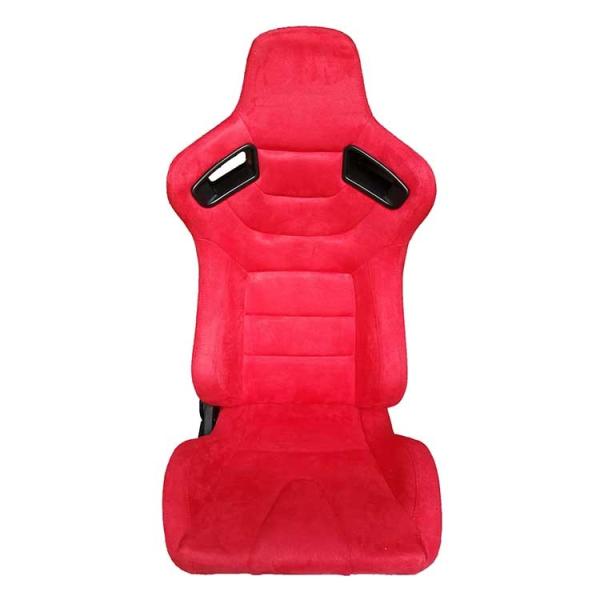 Red Stitching Sport Racing Seats Suede Fabric With Slider Right / Left