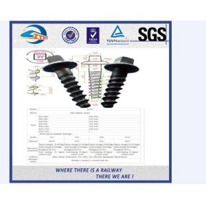 Black ISO Railway Sleeper Screws High Tension Screw Spike 15/16×6-1/2