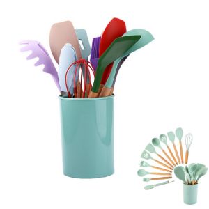 Nonstick Food Grade Silicone Cooking Utensils Set Withstand High Temperatures