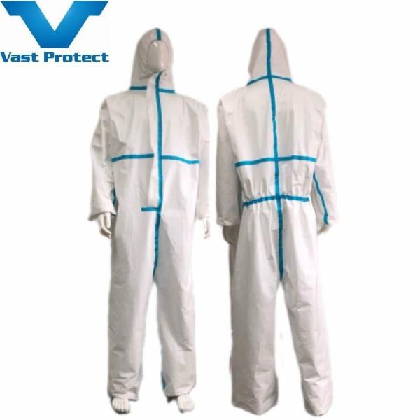 Quality Autumn Special Feature Disposable White Micro Film Suit with Hood Abrasion Tear Resistant wholesale