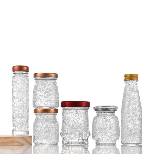 Quality Empty Lotus Shaped Glass Honey Jars Eco Friendly With Screw Lid wholesale