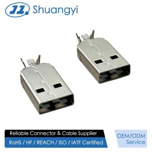 USB 2.0 AM Connector Two-Piece Metal Shell | 24.7mm Length | 2.2mm Cable OD |