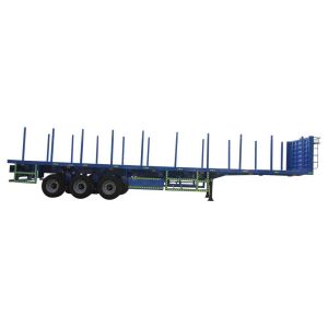 3 Axle Steel Material Container Flatbed Trailer with 40 Ton Max Payload and 3mm