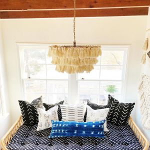 Modern boho chandelier designer decorative Cotton tassel art chandelier(WH-MI