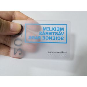 Custom Made Matt Transparent PVC Business Cards With Emboss Gold / Silver Number