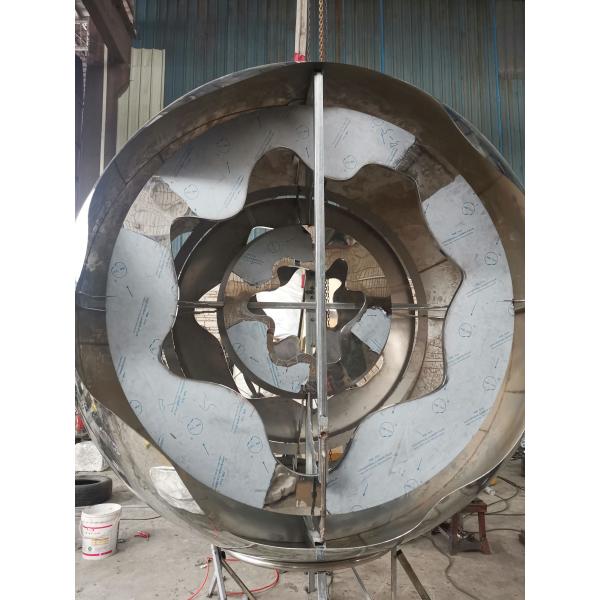 Outdoor garden at night large abstract sculpture LED lights with light wave changes welcome custom sculpture