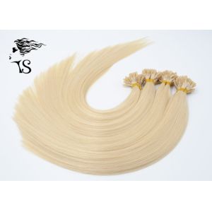 Long U Tip Pre Bonded Real Russian Blonde Hair Extensions No Shedding 7A Grade