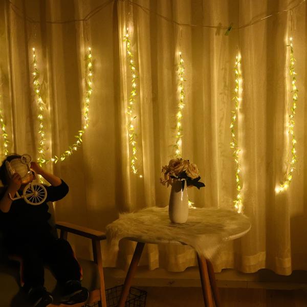 Artificial Ivy Garland Fake Plants Outdoor Fairy String Lights Vine Hanging Light Party Garden Decoration Lamp
