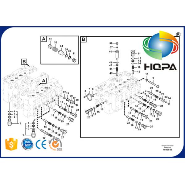 VOE14609485 VOE14609486 Main Control Valve Seal Kit For Volvo EC480D