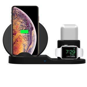 China New 7.5W Fast Wireless Charger, Rubber Finish 3 in 1 Charging  Stand Compatible Apple Watch AirPods with LED indicator on sale