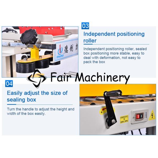50Hz 3PH SGS ISO Carton Sealing Tape Machine Box Sealer 0.35KW