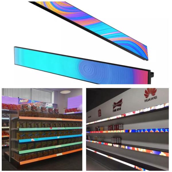 Supermarket Advertising Shelf LED Display P1.875mm Ultra Thin Waterproof