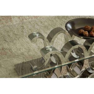 Modern 10 Seaters SS Dining Table With Tempered Glass Removable