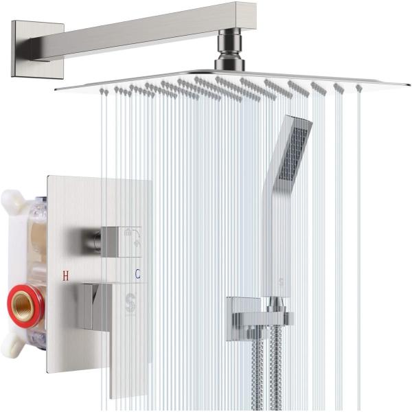 Bathroom shower mixer 360 degrees rotating thermostatic waterfall rainfall