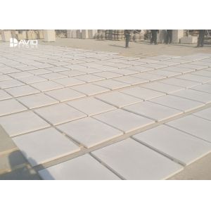 White Smooth Sandstone Wall Tiles , Sandstone Cladding Panels Stable Structure