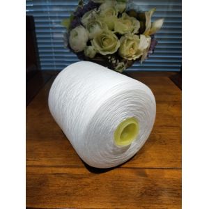 100% Sinopec Yizheng White Polyester Yarn , TFO 20s 2 Thread