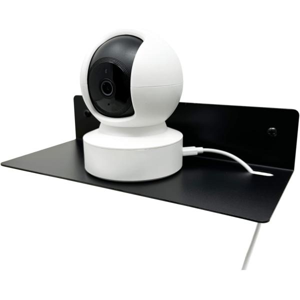 Stylish Matt Black Wall Mount Floating Metal Wall Shelf Bracket for Easy