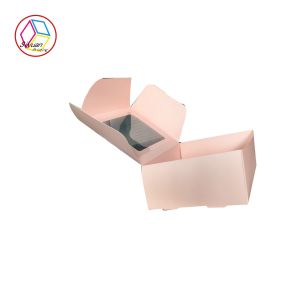 Pink Small Cardboard Presentation Boxes With Transparent PVC Window
