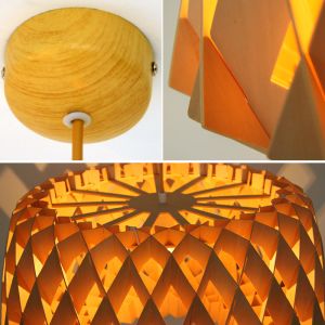 Wooden pendant light Creative Simple Nordic wood hanging lamp design for coffee