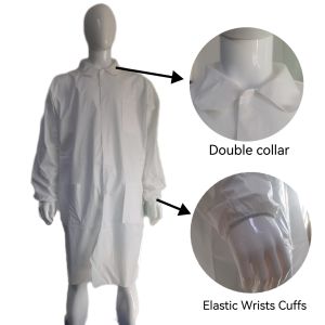 CE Nonwoven Workwear Customized White Microporous Lab Coat