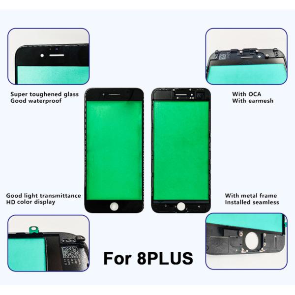 Iphone 8 8plus Glass Plus Oca Frame Lcd Screen Front Outer Cover replacement