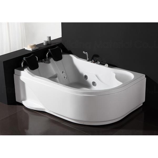 Quality Indoor White Acrylic Jacuzzi Corner Bathtub  2 Skirted Air Bubble wholesale