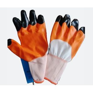 23cm-26cm Nitrile Dipped Work Gloves Cold Weather Work Gloves Double Dipping