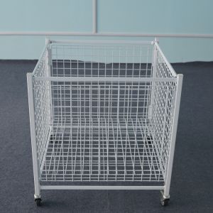 China Supermarket Retail Display Baskets Steel Wire Dump Bins With Wheels on sale