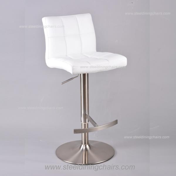 Adjustable 38CM 103CM Black Leather Swivel Bar Stools With Arms