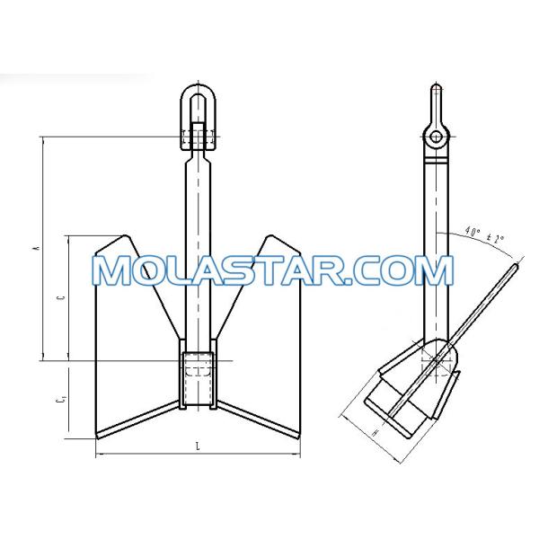 Quality Molastar Stainless Steel Marine Pool TW Anchor For Marine High Holding Power Anchor wholesale