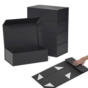 Folding Gift Packaging Boxes With Magnetic Flip Lid One - Piece Foldable Design
