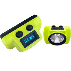 ATEX LED Miner Cap Lamp , 25000lux 2.96W Cordless Cap Light With OLED Screen
