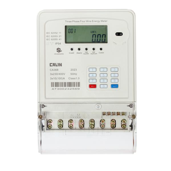 Three Phase Prepaid Electricity Meters , Plc Rf Commercial Electric Meter
