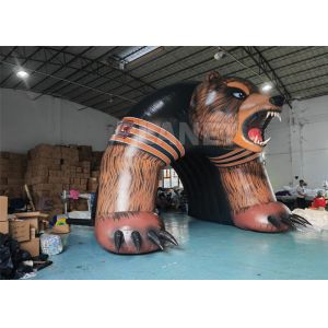 Sports Race Entrance Giant Inflatable Bear Tunnel Inflatable Bear Helmet Tunnel