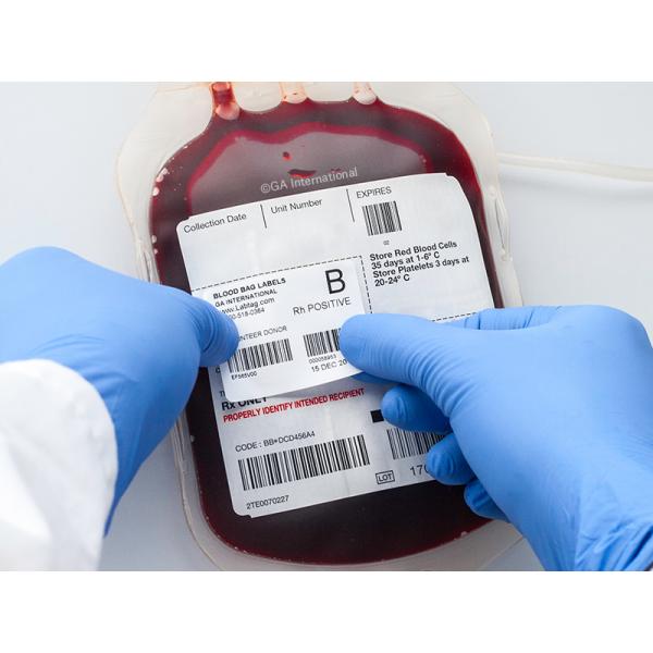 Rectangle UV Printing Blood Bag Sticker For Hospitals