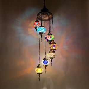 Long staircase chandelier turkish Glass handmade lampshade pendant light(WH-DC