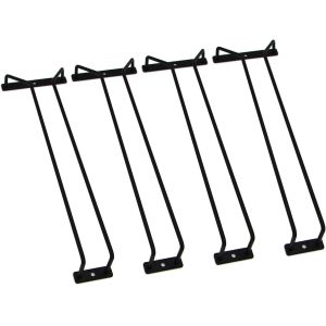 Sample Black 15.8-Inch Long Single Rail Wine Glass Rack Metal Under Cabinet