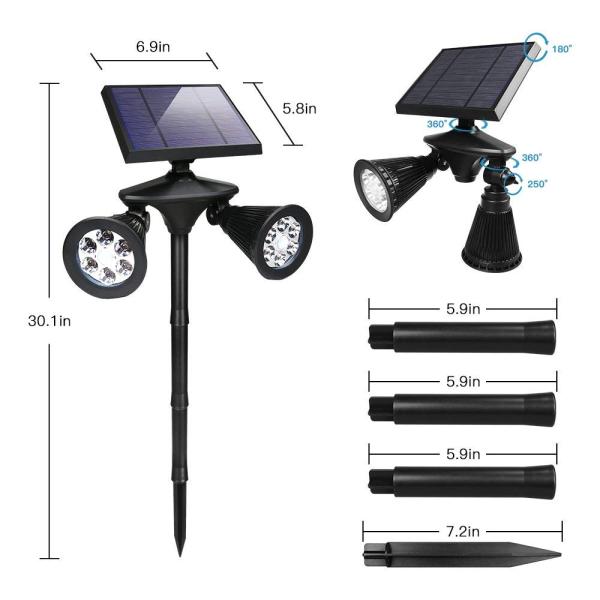 3.7V 45000mAH Solar LED Solar Landscape Spotlights With Motion Sensor