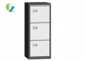China Professional Vertical Steel Filing Cabinets With Three Drawer Goose Neck Handle on sale
