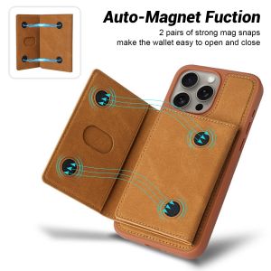 Magnetic Magsafe PU Leather Phone Case With For IPhone 16 15 Pro Max