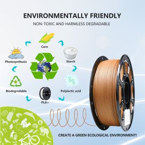 High Quality 3D Printer Filament Ebony Wood Color PLA+ Filament 1.75mm Toughness