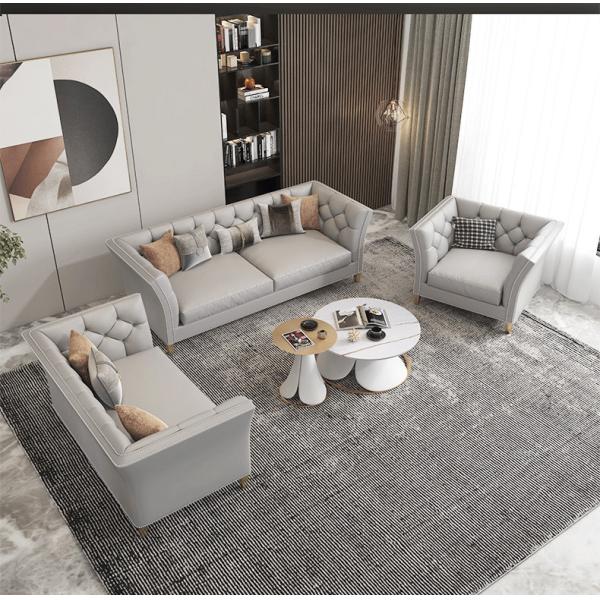 2pcs Living Room Round Rock Coffee Table 50cm Long With Super Fiber Leather