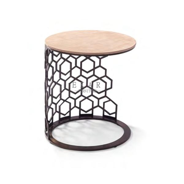 Quality Drawing Room Metal Base Round Corner Table wholesale