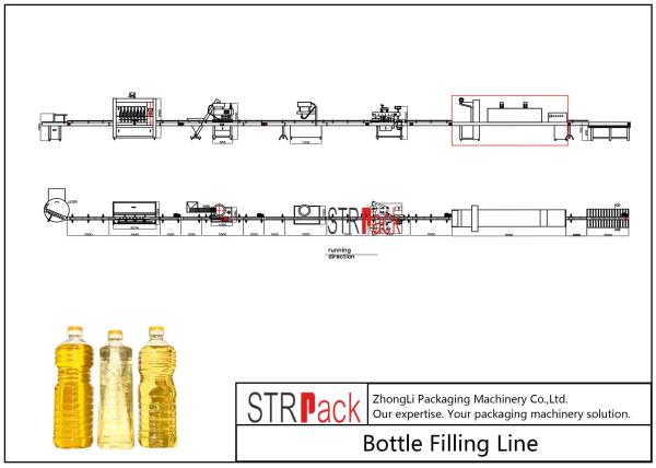 Quality 1L-5L Edible Oil Filling Line With Servo Filling Machine,Capping Machine,Labelling Machine,Sleeve Wrapper Shrink Machine wholesale