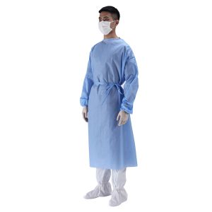 Breathable 40gsm PP CPE SMS Disposable Exam Gowns