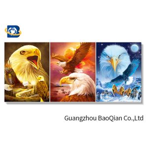 China Wall Decorative 3d Picture Of Eagle / Wolf Animal Frame Art , 3d Flipped Lenticular Printing on sale