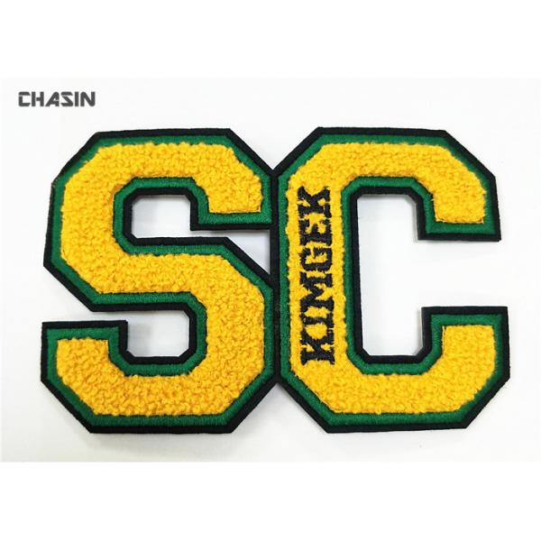 Quality Double Felt Chenille Embroidery Patches Smooth Laser Cut Border wholesale