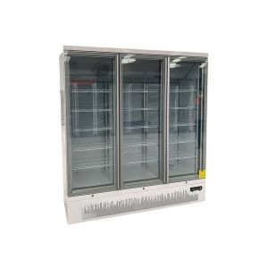 White Self Contained Three Glass Door Merchandiser Freezer Low Noise